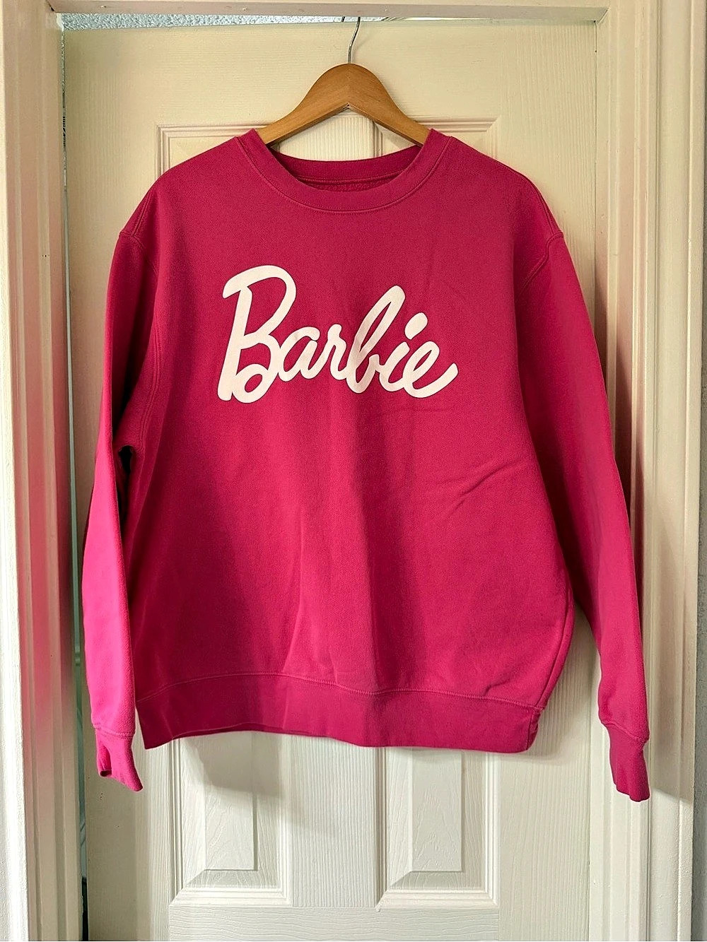 Barbie Pink Logo Fleece Sweatshirt Pink Size 1X